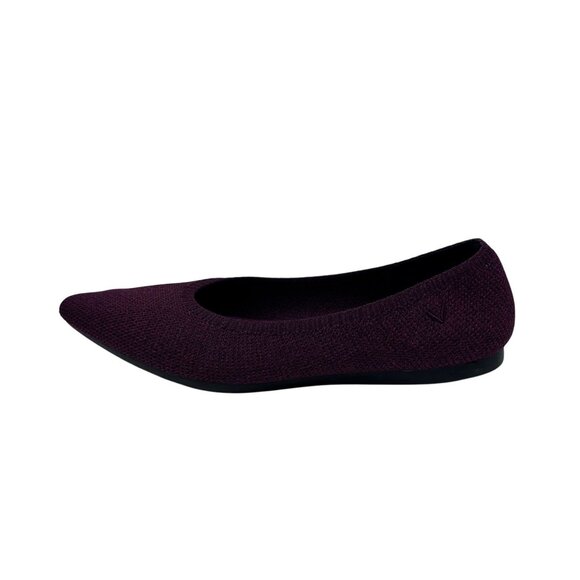 Vivaia Womens Point Toe Knit Ballet Flats Size 37.5 Garnet Red Washable Comfort - Picture 1 of 9